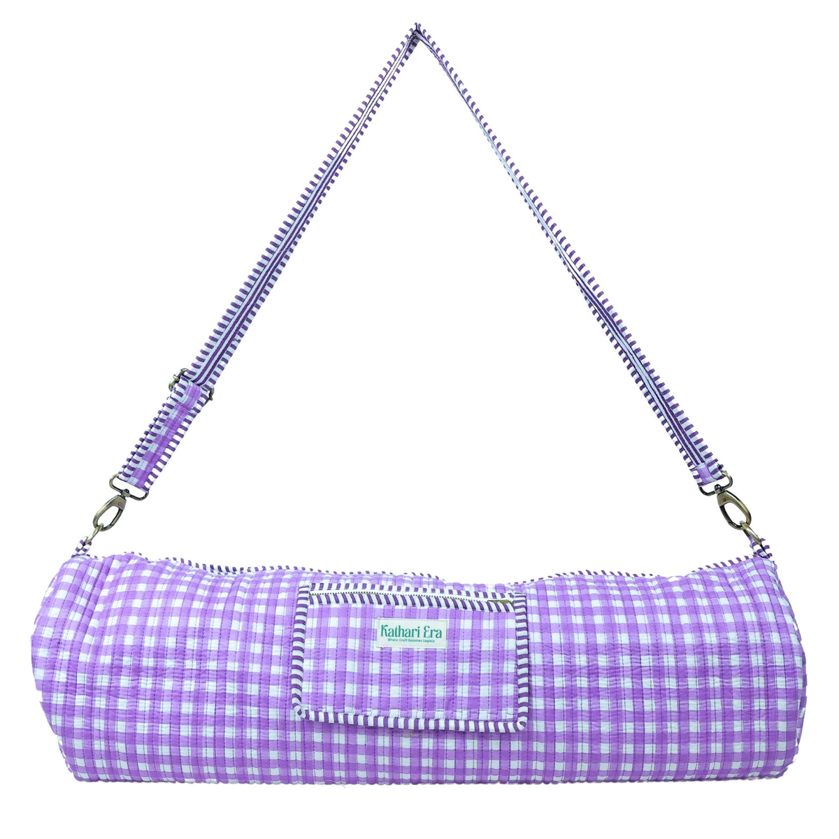 Lavender Grid Yoga Bag