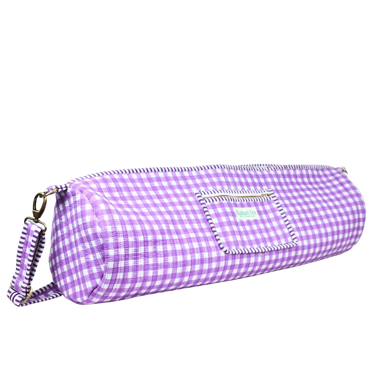 Lavender Grid Yoga Bag
