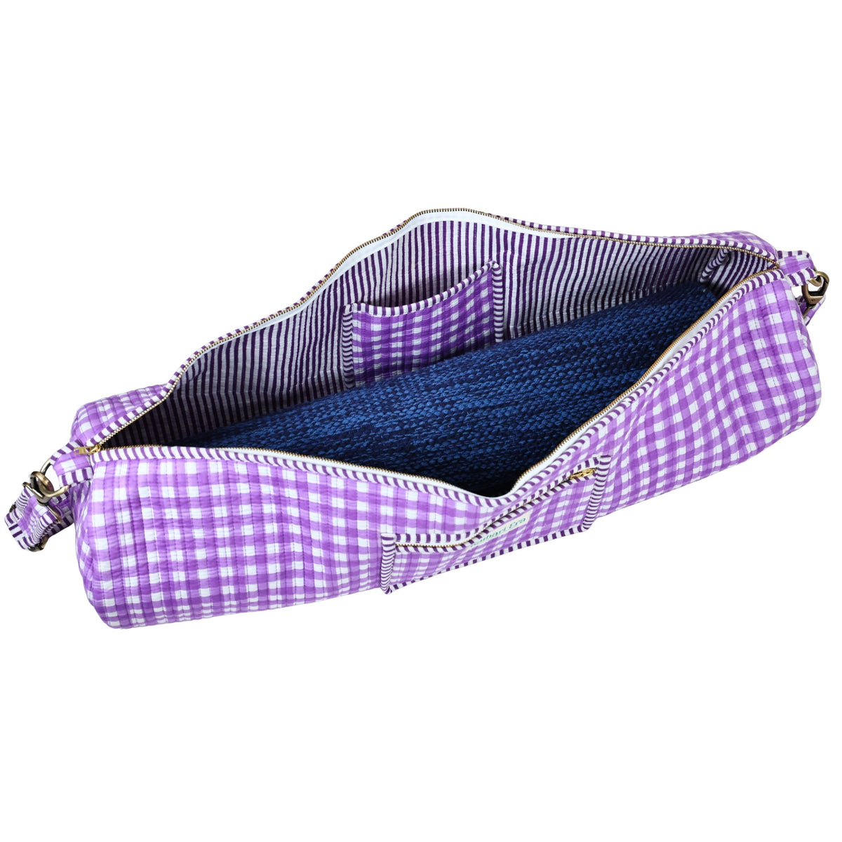 Lavender Grid Yoga Bag