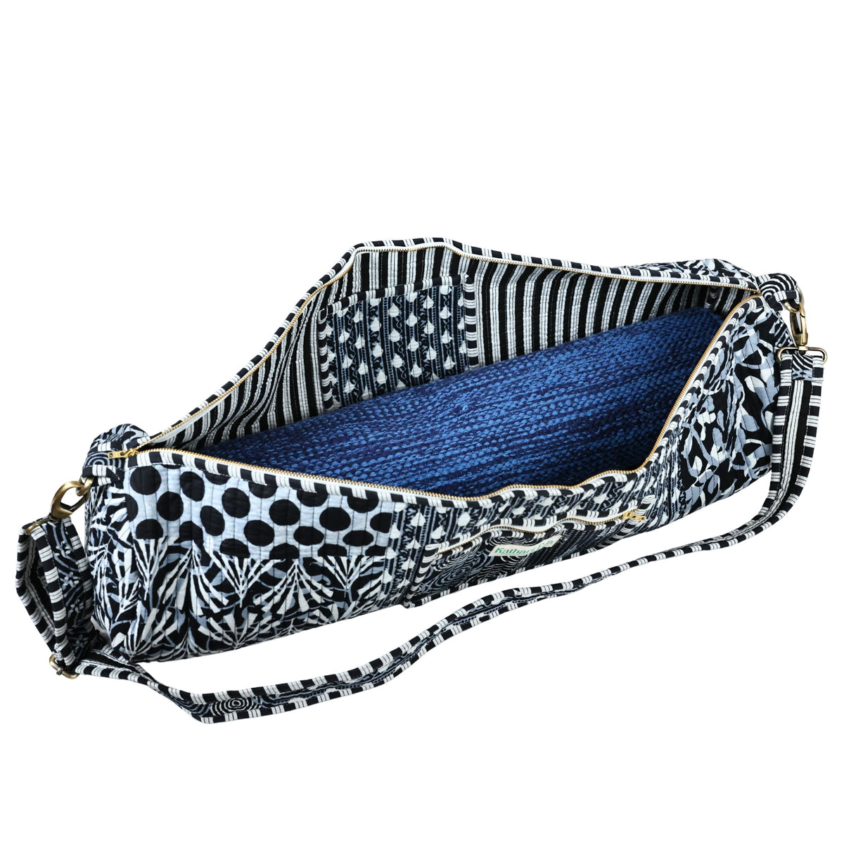 Indigo Grid Yoga Bag