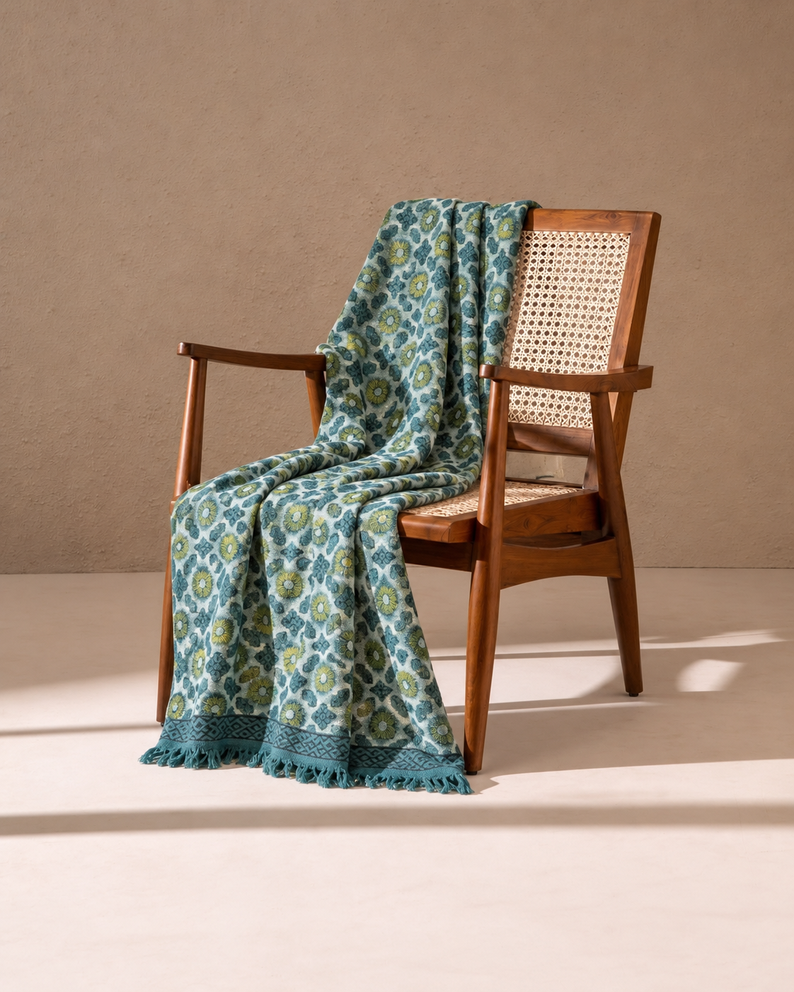 Teal Bloom Throw
