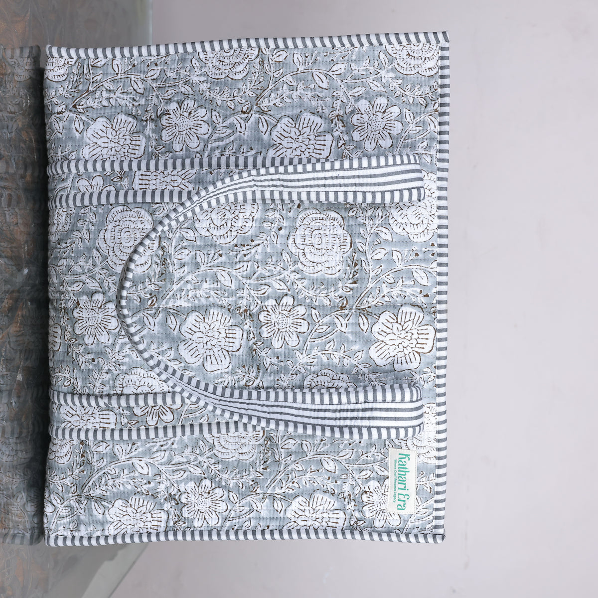 Grey Floral Tote
